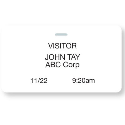 Brady Visitor Badges Access Control Cards