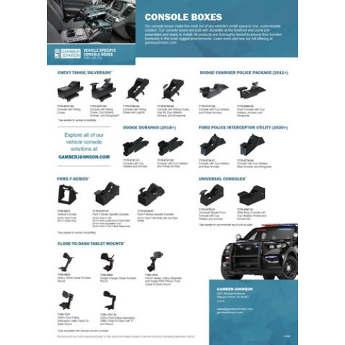 Gamber-Johnson Console Systems Spare Parts
